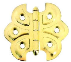 Butterfly Cabinet Hinge - Brass Plated W/ Screws 2-3/16" X 2-3/8"