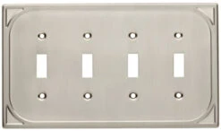 Liberty Cambray Quad Switch Wall Plate - Satin Nickel (144410)