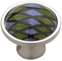 Liberty 1-3/8" Ceramic Insert Harlequin Knob Ceramic And Satin Nickel