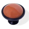 Liberty 1-3/8" Terra Cotta Ceramic Insert Knob Flat Black