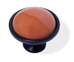 Liberty 1-3/8" Terra Cotta Ceramic Insert Knob Flat Black