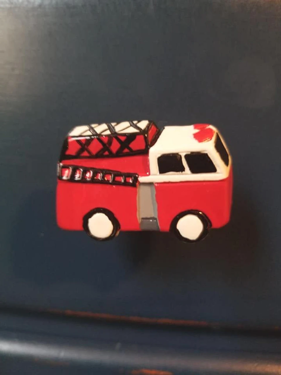 Liberty 1-5/8" Charming Handpainted Resin Fire Truck Knob 3 Liberty 1-5/8" Charming Handpainted Resin Fire Truck Knob - Image 3