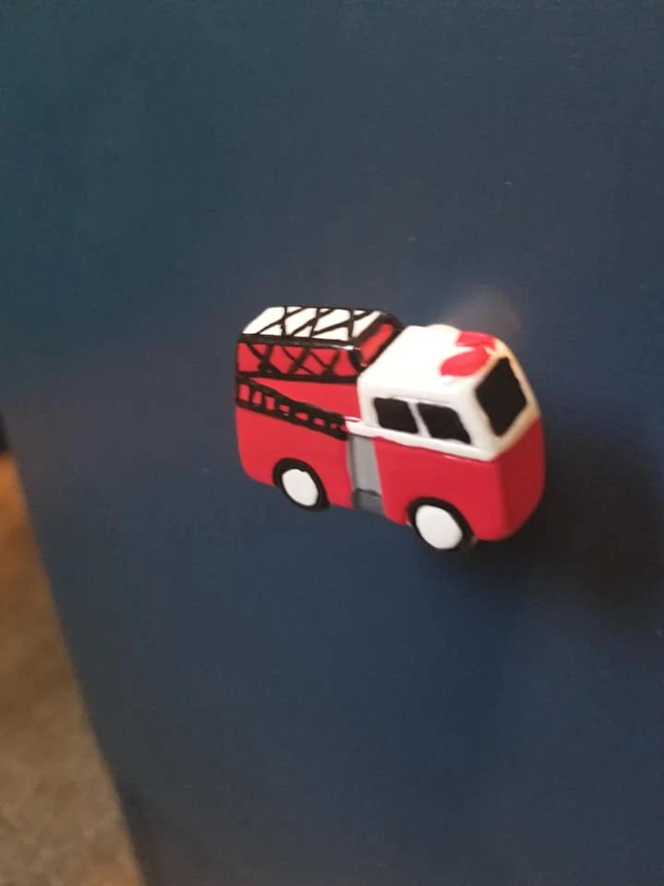 Liberty 1-5/8" Charming Handpainted Resin Fire Truck Knob 4 Liberty 1-5/8" Charming Handpainted Resin Fire Truck Knob - Image 4