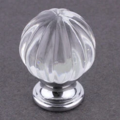 Liberty 1-1/4" Design Facets Ridge Ball Knob Chrome & Clear Glass