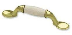 Liberty 3" Classic Whitewashed Wood Center Pull Polished Brass