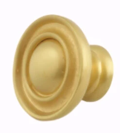 1-1/4" Classic Center Peak Two Rings Knob Satin Brass