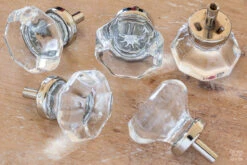1-3/8" Octagon Cut Glass Knob Clear With Chrome -D'Lawless Hardware Shop clear cut glass knob octagon w chrome 36mm 7 98949.1657730631
