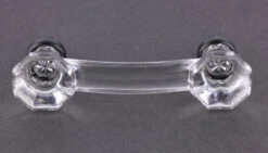 3" Octagon Glass Pull Clear With Oil Rubbed Bronze