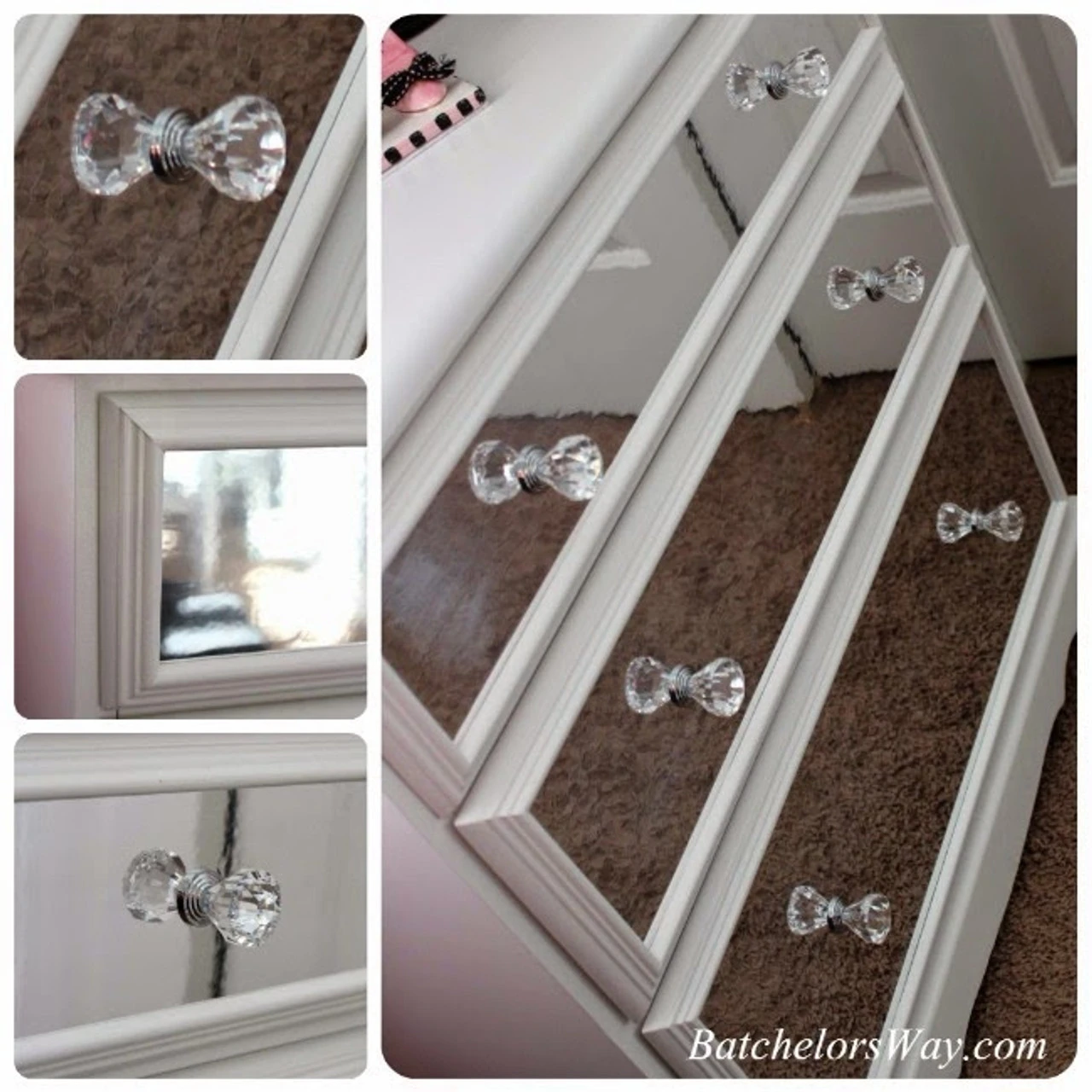 1-1/4" Diamond Cut Acrylic Knob Clear And Chrome 4 1-1/4" Diamond Cut Acrylic Knob Clear And Chrome - Image 4