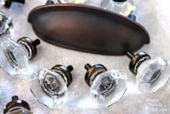 3" Octagon Glass Pull Clear With Oil Rubbed Bronze -D'Lawless Hardware Shop clear glass hardware 1 20269.1646847437