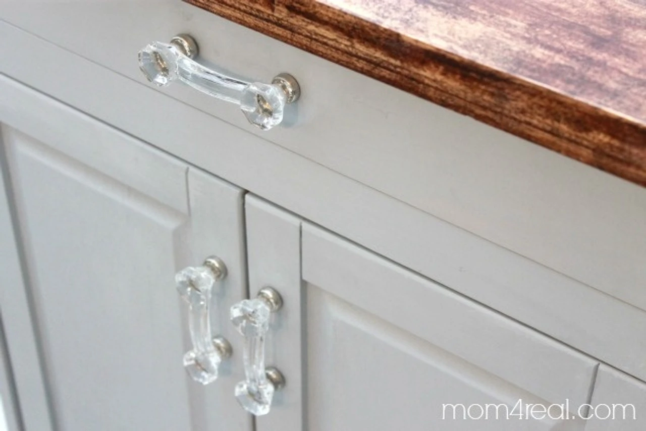 3" Octagon Glass Pull Clear With Brushed Nickel 3 3" Octagon Glass Pull Clear With Brushed Nickel - Image 3