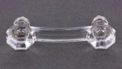 3" Octagon Glass Pull Clear With Chrome