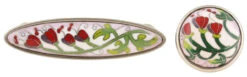 Liberty 3" Cloisonne Bleeding Heart Pull Brushed Satin Pewter -D'Lawless Hardware Shop cloisonne bleeding heart pull 3 centers lq pbf678y red c 25 31960.1646768825