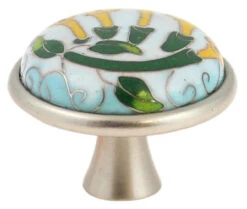 Liberty 1-5/8" Cloisonne Honeysuckle Knob With Brushed Satin Pewter -D'Lawless Hardware Shop cloisonne honeysuckle knob 42mm lq pbf671y aqu c 24 27132.1638989715