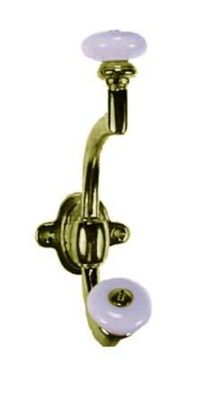 Coat Hook Front Mount Antique Brass With White Ceramic Knobs H23-P2351AB