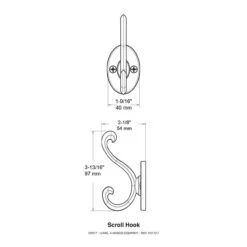 Liberty 3-3/4" Cocoa Bronze Scroll Hook -D'Lawless Hardware Shop cocoa bronze scroll hook 3 3 4 b34052c co c 3 62028.1632757458