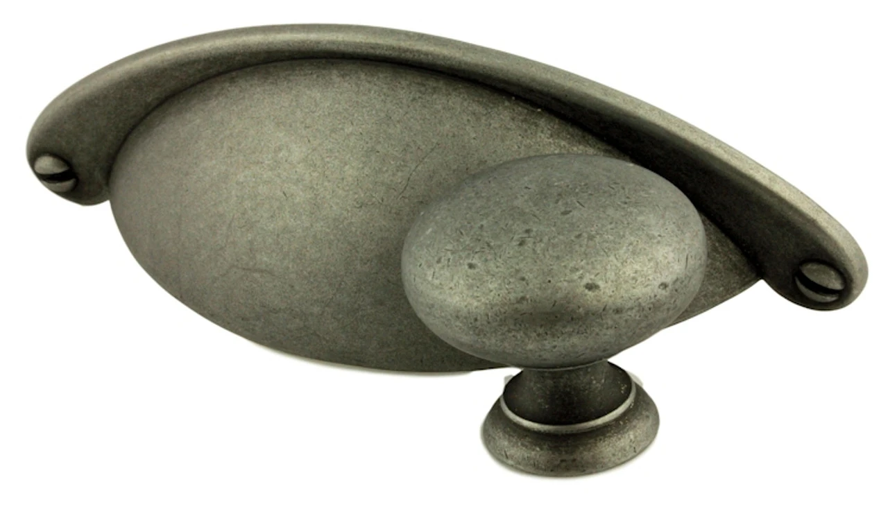 2-1/2" Country Store Cup Pull Antique Pewter 2 2-1/2" Country Store Cup Pull Antique Pewter - Image 2