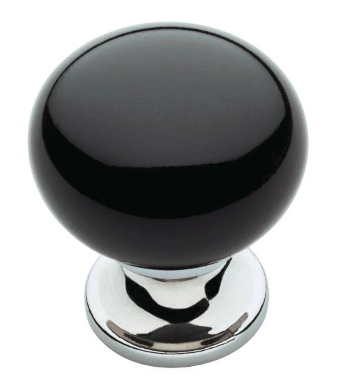 Liberty 1-1/8" Contemporary Ceramic Knob Black & Polished Chrome 1 Liberty 1-1/8" Contemporary Ceramic Knob Black & Polished Chrome