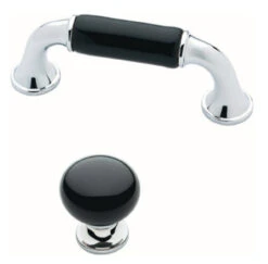 Liberty 3" Contemporary Pull Polished Chrome & Black Ceramic -D'Lawless Hardware Shop contemporary polished chrome black ceramic 3 pull p37372c pc cp 3 96399.1645557455