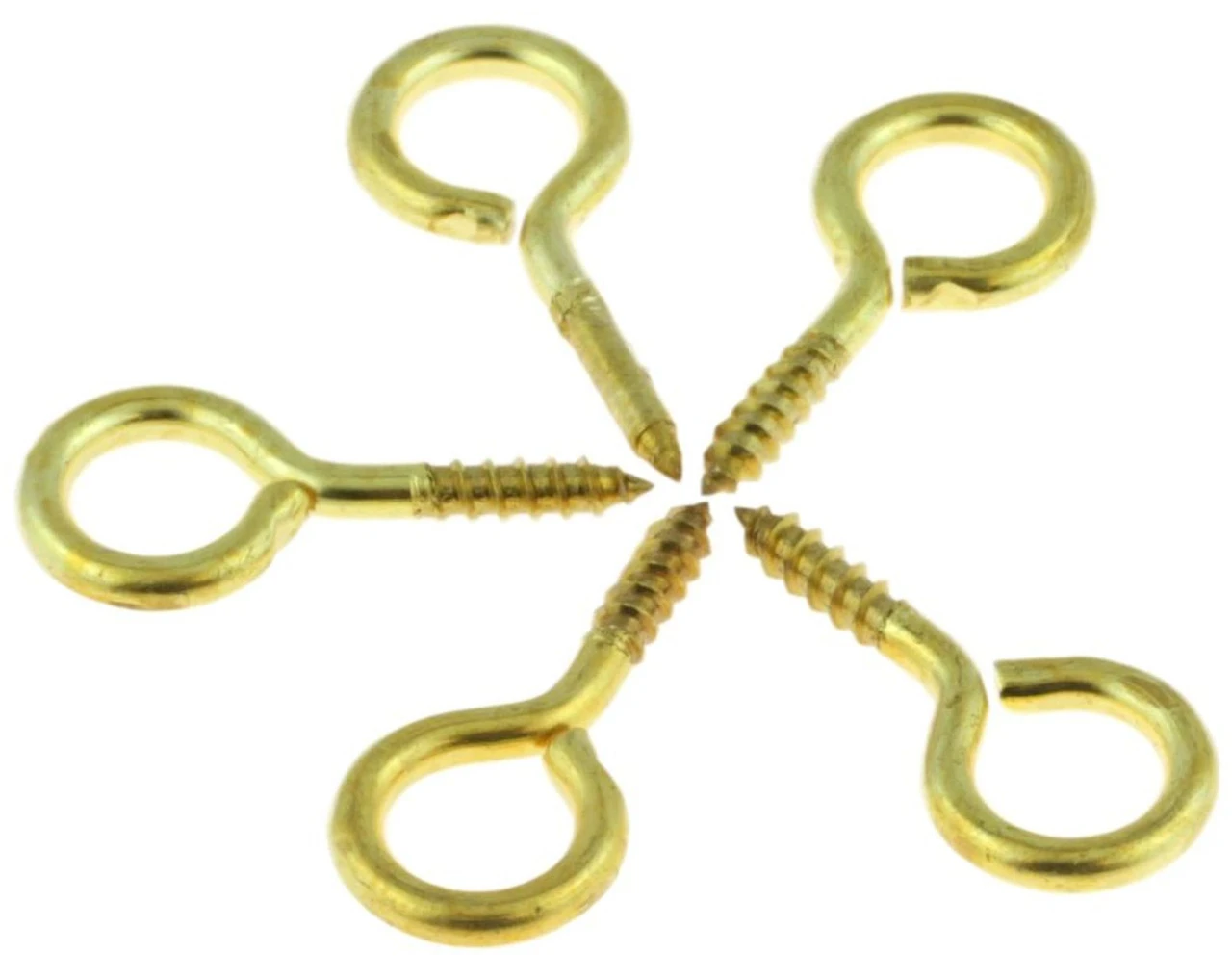 1-1/8" Solid Brass Screw Eyes - 5 Pack - B75401G-PL-U 1 1-1/8" Solid Brass Screw Eyes - 5 Pack - B75401G-PL-U