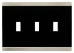 Basic Stripe Triple Switch Wall Plate - Satin Nickle And Flat Black - 135762