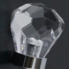 1-1/8" Diamond Acrylic Knob With Chrome Solid Brass Base