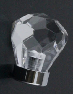1-1/8" Diamond Acrylic Knob With Chrome Solid Brass Base