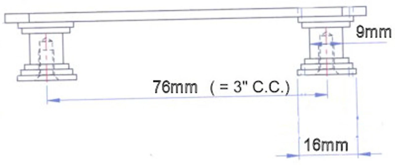DIY Cabinet Pull Base - Chrome - 3" 3 DIY Cabinet Pull Base - Chrome - 3" - Image 3