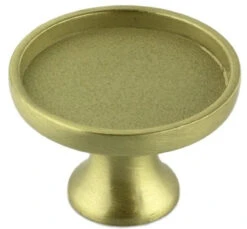 (As-Is) Knob Base For Glass Cabochon - 29.75mm Inside Satin Brass P3686-1BASE-SB