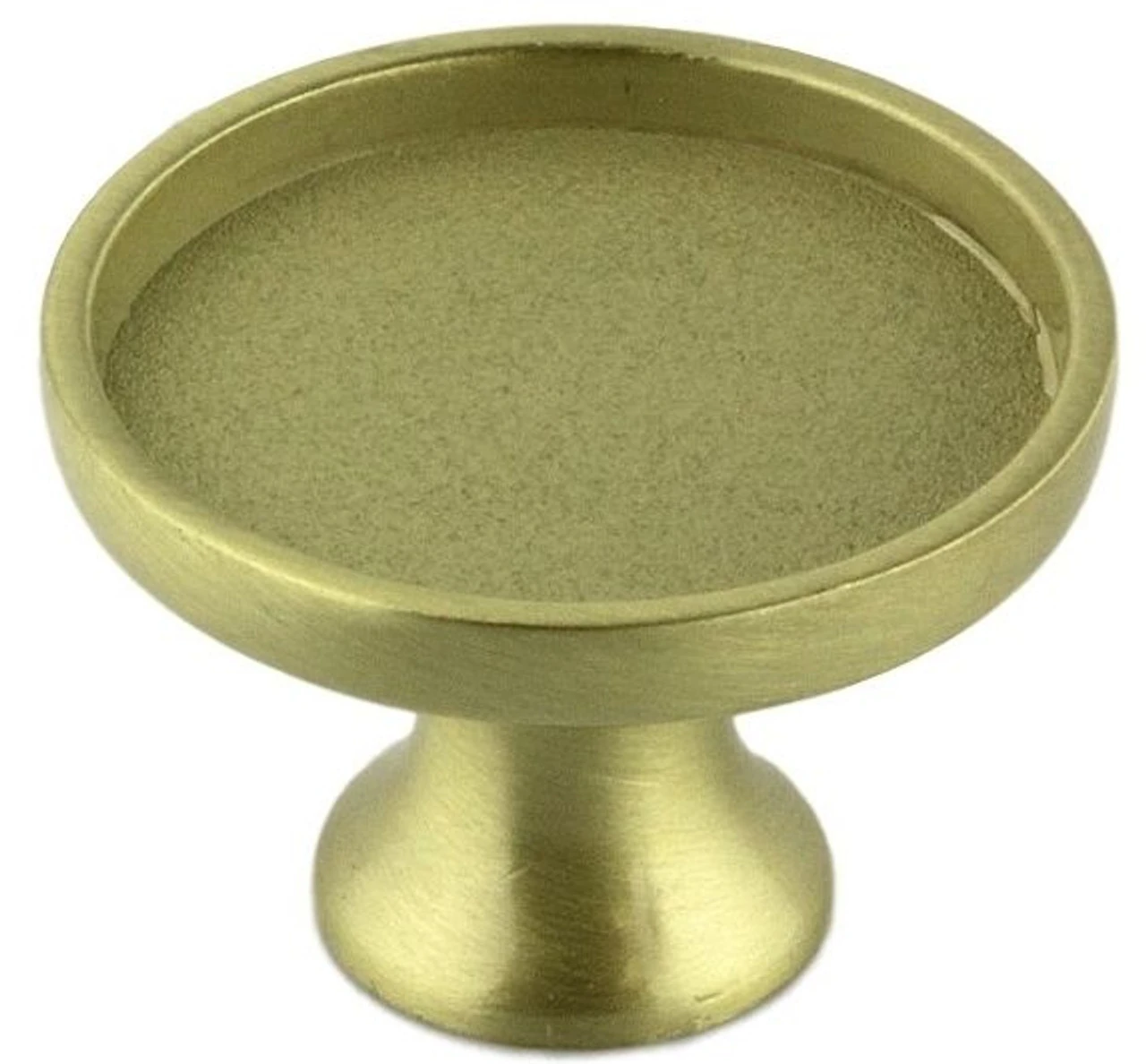 (As-Is) Knob Base For Glass Cabochon - 29.75mm Inside Satin Brass P3686-1BASE-SB 1 (As-Is) Knob Base For Glass Cabochon - 29.75mm Inside Satin Brass P3686-1BASE-SB