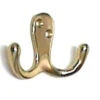 Liberty Double Coat Hook - Solid Polished Brass LQ-B46105D-PL-C
