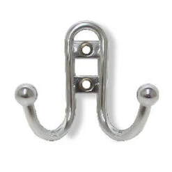 Liberty Double Robe Hook Chrome Ball End 2 1/2" X 2 7/8" LQ-B46115J-CHR-C