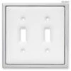 Liberty Double Switch Wall Plate - Ceramic W/ Chrome Trim LQ-68977