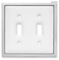 Liberty Double Switch Wall Plate - Ceramic W/ Chrome Trim LQ-68977