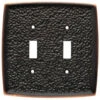 Liberty Double Switch Wall Plate - Hammered Bronze W/ Highlights (144032)