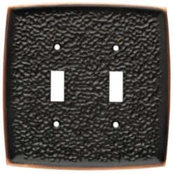 Liberty Double Switch Wall Plate - Hammered Bronze W/ Highlights (144032)
