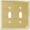 Liberty Double Switch Wall Plate Polished Solid Brass