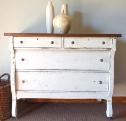 Liberty 1-1/4" Ball Knob Clear Glass With Polished Nickel Base -D'Lawless Hardware Shop dresser makeover in white with glass 1 85256.1684161238