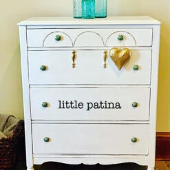 1-1/4" Old Rose Pattern Knob Verdigris -D'Lawless Hardware Shop dresser makeover with verdigris knobs 1 91030.1657737937