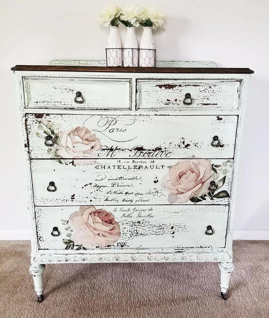 1-1/2" Baroque Tear Drop Pull Antique English 5 1-1/2" Baroque Tear Drop Pull Antique English - Image 5