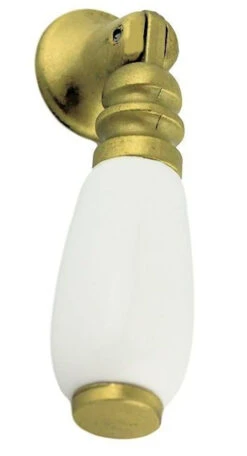 2-5/8" Teardrop Pendant Drop Pull White Ceramic & Satin Brass 28 2-5/8" Teardrop Pendant Drop Pull White Ceramic & Satin Brass -D'Lawless Hardware Shop drop pull side shot 1 76965.1669844478