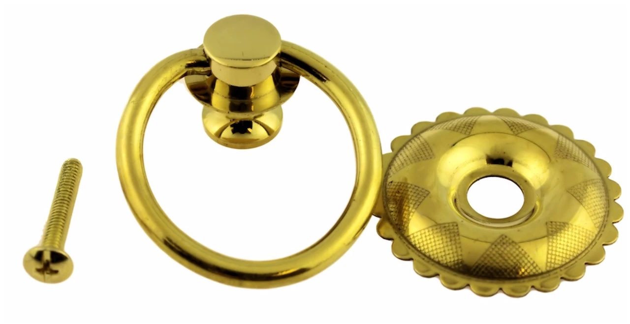 1-3/4" Eastlake Ring Pull Solid Brass 2 1-3/4" Eastlake Ring Pull Solid Brass - Image 2