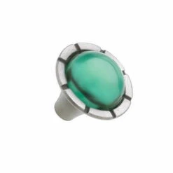 Liberty 1-1/4" Glass Lilly Knob Emerald And Brushed Satin Pewter