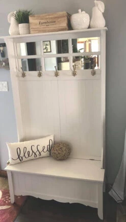 Liberty 4-3/8" Mandara Beveled Square Hook Champagne Bronze -D'Lawless Hardware Shop entryway bench with champagne bronze hooks 1 76989.1659982296