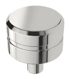 1" Etched Modern Cylinder Knob Polished Chrome