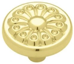 Liberty 1-1/4" Fan Design Knob Polished Brass