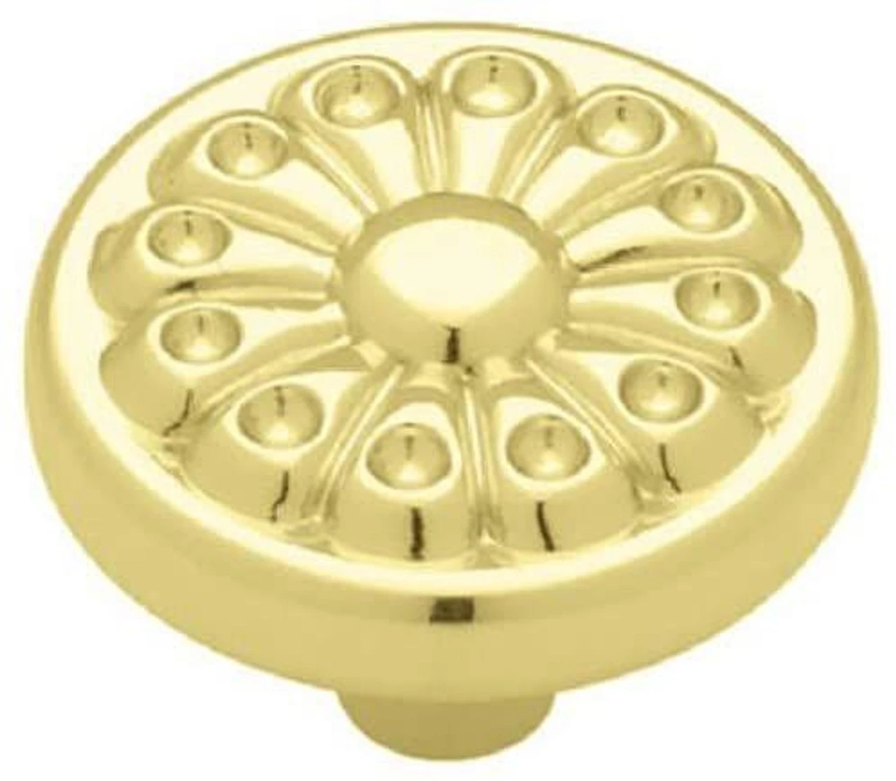 Liberty 1-1/4" Fan Design Knob Polished Brass 1 Liberty 1-1/4" Fan Design Knob Polished Brass