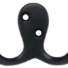 2- PACK Liberty Hardware - Double Prong Robe Hook - Flat Black