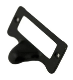File Label Holder W/ Finger Pull - Matte Black - 2 1/4" X 1 3/8"