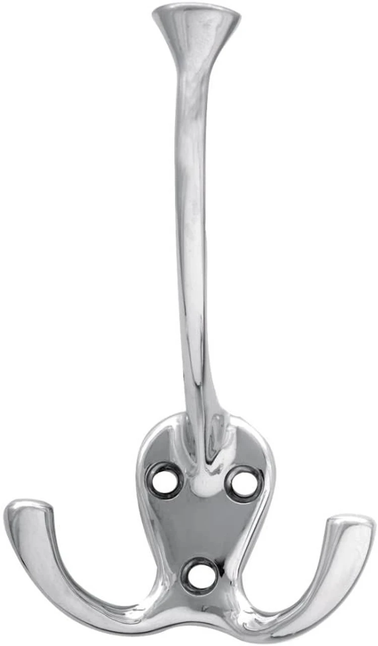 Liberty Flared Tri Hook In Chrome - 4 5/16" 1 Liberty Flared Tri Hook In Chrome - 4 5/16"